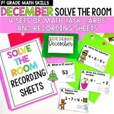 Christmas First Grade Math Task Card Bundle | 1st Grade Ma