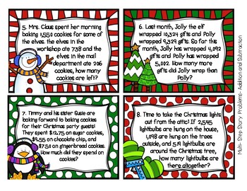 Christmas Task Cards: Fourth Grade by Miss V in Elementary | TpT