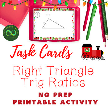 Preview of Christmas Task Cards - Right Triangle Trig Ratios (SOH-CAH-TOA) - NO PREP