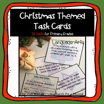 Preview of Christmas Writing Center Task Cards for Language Arts
