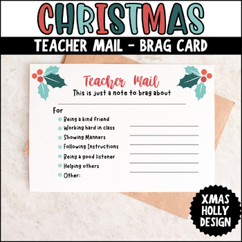 Preview of Christmas Teacher Mail | Brag Card