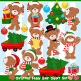 Christmas Teddy Bear Clipart Set