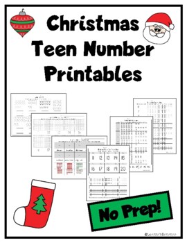 Preview of Christmas Teen Number Printables: Number Sense (11-20), addition, and more!