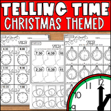 Christmas Telling Time Worksheets: To the Hour and Half Hour