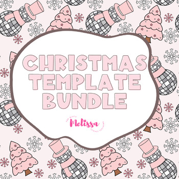 Preview of Christmas Template Bundle, Slides, Banner, and Newsletter, Retro Christmas