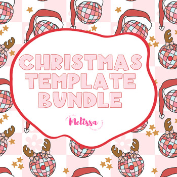 Preview of Christmas Template Bundle, Slides, Banner, and Newsletter, Retro Christmas