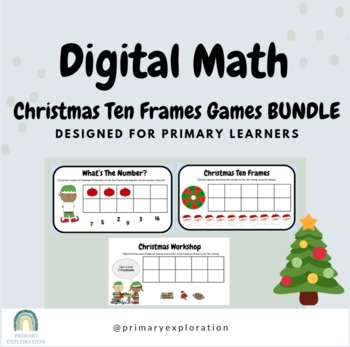 Preview of Christmas Ten Frames Game BUNDLE for Primary {Google Slides/Google Classroom}