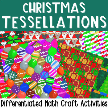 Preview of Christmas Tessellations Holiday Math Art and Craft Activities Project