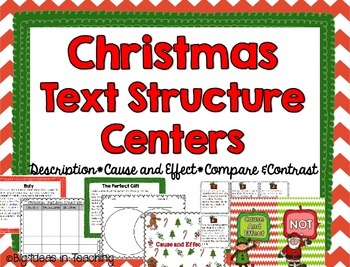 Preview of Christmas Text Structure Reading Centers - Compare Contrast, Cause/Effect!!