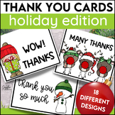 Christmas Holiday Thank You Cards Notes From Teacher To Students