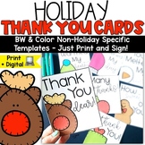Christmas Thank You Cards Holiday Notes Printable Templates