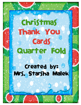 Preview of Christmas Thank You Cards-Quarter Fold