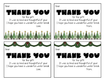 Christmas Thank You Cards for Students by Golden State Classroom