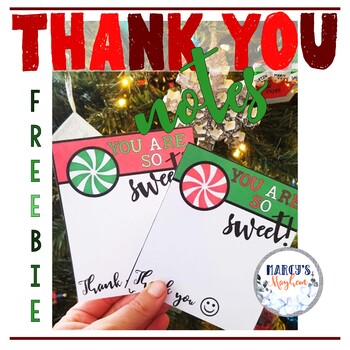 Preview of Christmas Thank You Notes for Winter - Free