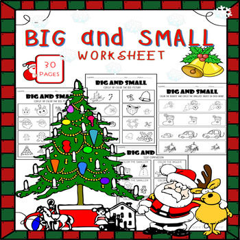 Preview of Christmas Theme. Big and Small Worksheet. Kindergarten or Preschool Worksheet.