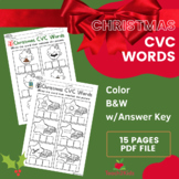 Christmas Theme CVC Words Worksheets