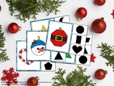 Christmas Theme - Ornaments 2D Shape Matching Clip Cards /