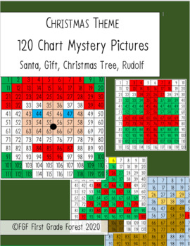 Preview of Christmas Themed 120 Chart Mystery Pictures