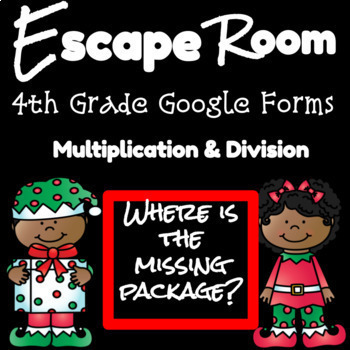Preview of Christmas Themed | 4th Grade Multiplication & Division | Digital | Escape Room 