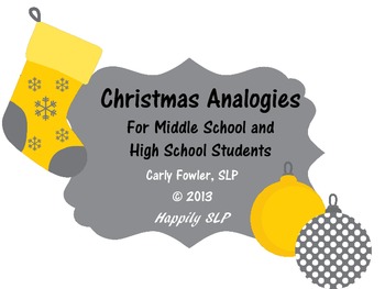 Preview of Christmas Themed Analogies for Middle & High School Students