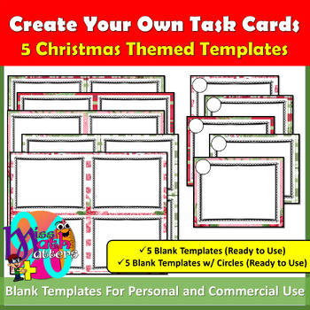 Preview of Christmas Themed Blank Task Card Templates - For Personal and Commercial Use