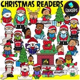 Christmas Themed Characters Reading Books Clip Art Set {Ed