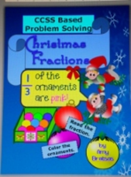 Preview of Christmas Themed "Color the Ornaments" Fraction Problem Solving Math Activities