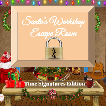 Preview of Christmas Themed Digital Music Escape Room- Interactive Time Signature Game