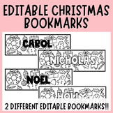 Christmas Themed Editable Student Bookmarks | Reading | Co