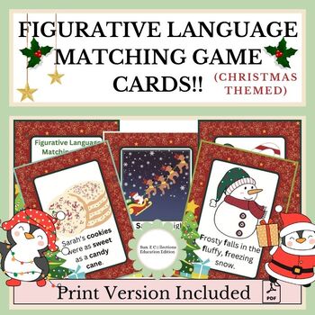 Preview of Christmas Themed Figurative Language Matching Card Game!!