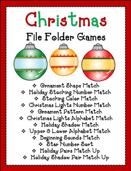 Preview of Christmas Themed File Folder Games