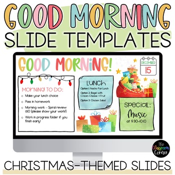 Preview of Christmas-Themed Good Morning Slides