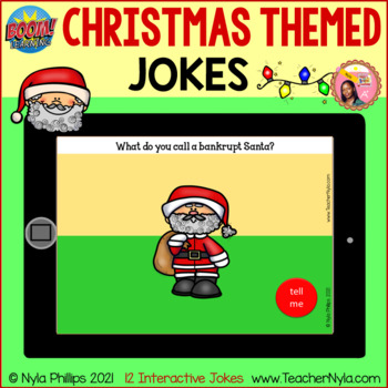 Christmas Themed Jokes for Boom Cards™ by Nyla's Crafty Teaching