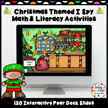 Preview of Christmas Themed Math And Literacy I Spy Pear Deck Activities