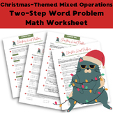 Christmas-Themed Math Mixed Operations Two-Step Word Problems