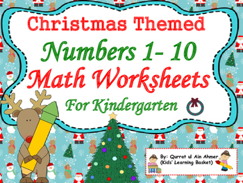 Christmas Themed Math Worksheets for Kindergarten: Number 1-10 | TpT