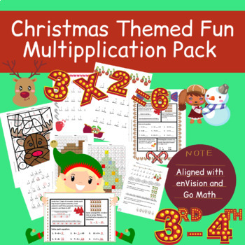 Christmas Themed Multiplication for 3 to 4 Gd Including Color by Number ...