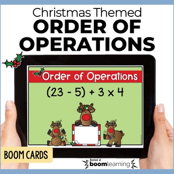 Preview of Christmas Themed Order of Operations Boom Cards