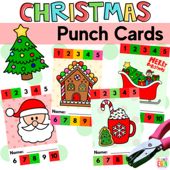 Christmas Themed Punch Cards for Classroom Management by Erin Colleen Design