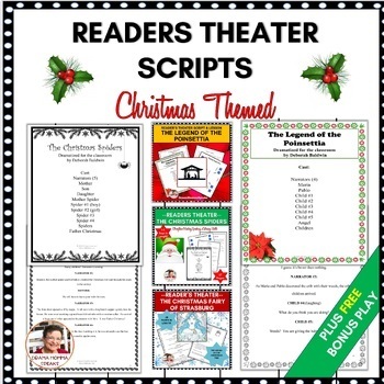 Preview of Christmas Themed Readers Theater Scripts Grades 4 to 6 Short Story