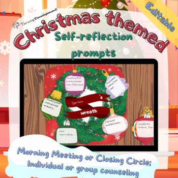 Preview of Christmas Themed Self-reflection Activity for Classroom Community or Counseling