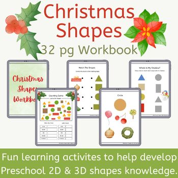 Preview of Shapes Morning Work for Christmas in Preschool and Kindergarten