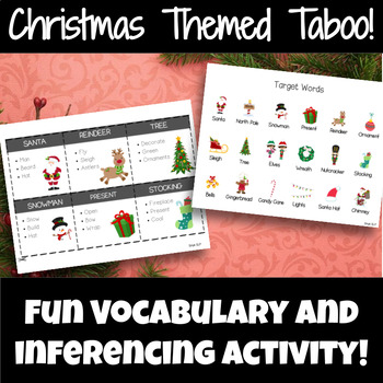 Christmas Themed Taboo- Vocabulary and Inferencing Activity by Smyk SLP