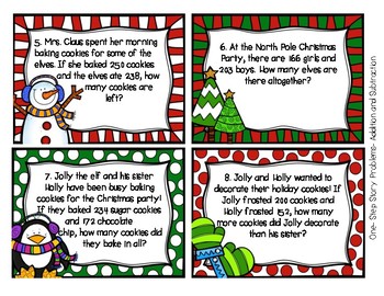 Christmas Themed Task Cards- Third Grade by Miss V in Elementary