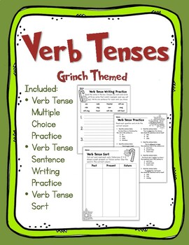 Preview of Christmas Themed Verb Tenses