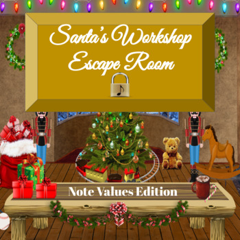 Preview of Christmas Themed Digital Music Escape Room- Interactive Note Values Game