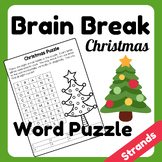 Christmas Themed Word Puzzle Brain Break Activity