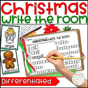 Preview of Christmas Themed Write the Room for Centers - Differentiated