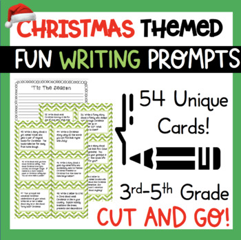 Preview of Christmas Holiday Themed Writing Prompts 3rd 4th 5th grade for Journal Notebook