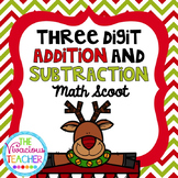 Christmas Three Digit Addition and Subtraction Task Cards/ Scoot